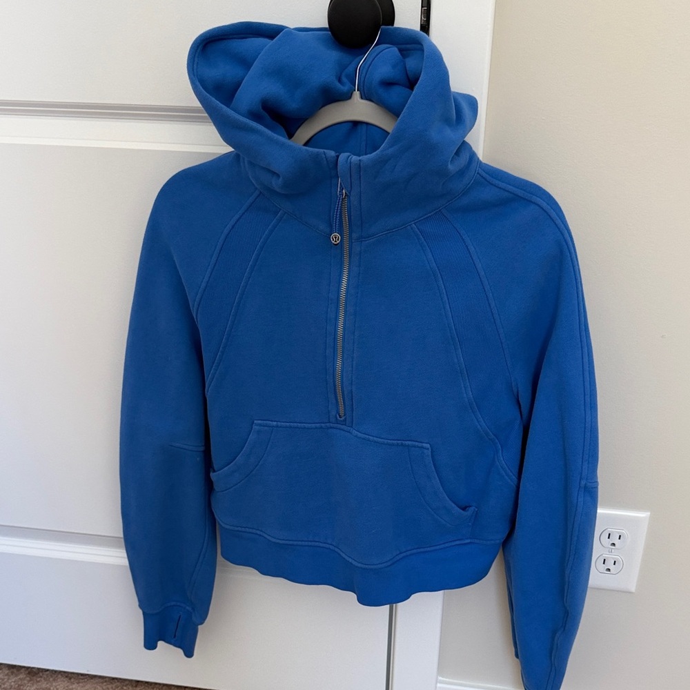 lululemon Royal Blue Half Zip Scuba Hoodie